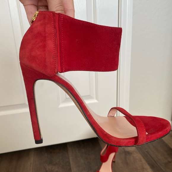 Stuart Weitzman Red Suede Heels - Picture 16 of 16